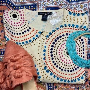 NWOT August Silk Ivory Cardigan Sweater